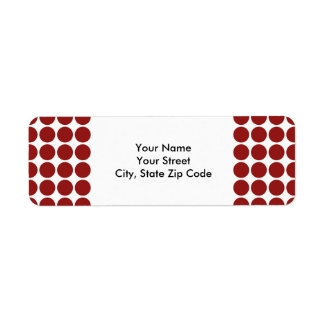 Red Polka Dots on White return address label