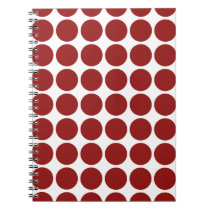 Red Polka Dots on White notebooks