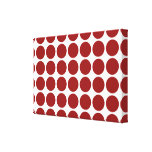 Red Polka Dots on White Stretched Canvas Prints