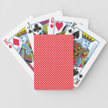 Red Polka Dots Pattern Bicycle Card Decks