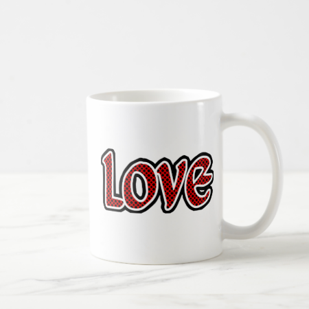Red Polkadot Love Coffee Mugs