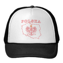 Red Polska Map With Eagle Trucker Hat