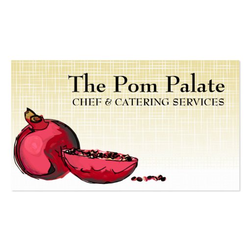 Red pomegranate fruit with seeds business cards (front side)