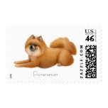 Red Pomeranian Dog Postage postage