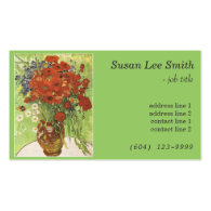 Red Poppies and Daisies by Vincent van Gogh. Business Card Template