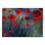 Red Poppies Blue Fog Fine Art Card cards