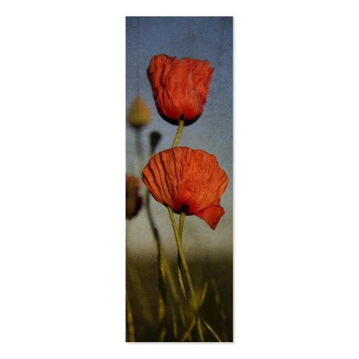 Red Poppies, bookmark Business Card Template