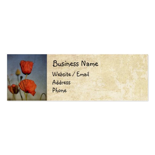 Red Poppies, business card (back side)