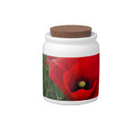 Red Poppies Candy Jar