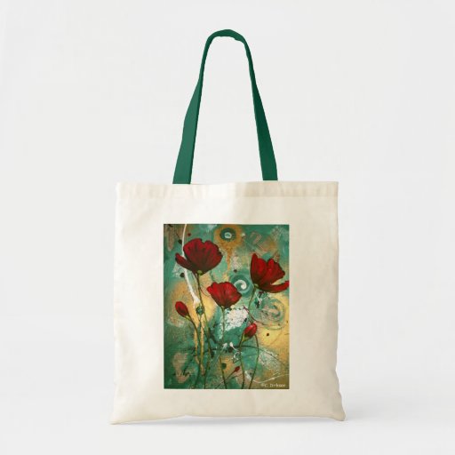 Red Poppies Canvas Bags