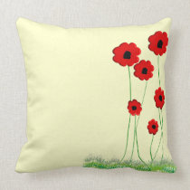 Red Poppies Decorative Pillow