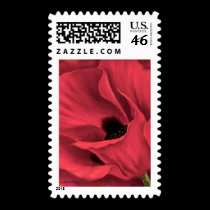 Red Poppies Flower Art Painting - Multi stamps