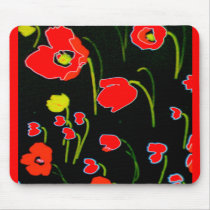 Red Poppies Mousepad by INTHEPRESENT Red Poppies Mousepad
