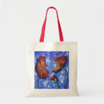 Red Poppies on Blue Floral Designs Bag