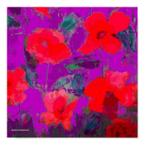red poppies on purple background posters by barbaramarion red poppies on purple background posters