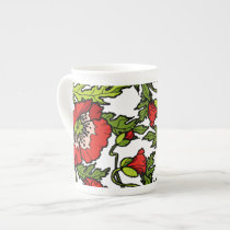 Red Poppies Porcelain Mug