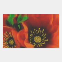 Red Poppies Stickers
