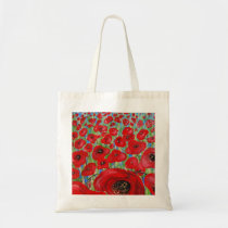 Red Poppies Tote Bag bags