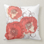 Red Poppies Ver. B Throw Pillows