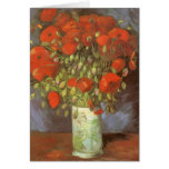 Red Poppies Vincent van Gogh Vintage Impressionism Greeting Card