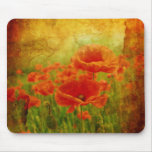 Red poppies vintage mouse pad