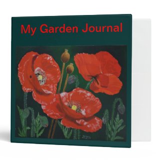 Red Poppies Vinyl Binder