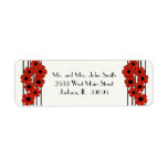 Red Poppies Wedding Return Address Label