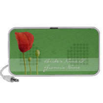 Red Poppy apple Wedding Doodle speakers