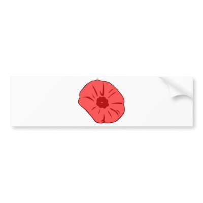 Red Poppy Bumper Sticker by pollop