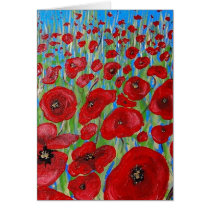 RED Poppy Field cards