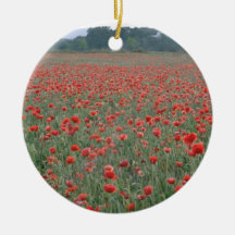 Red Poppy field, Kent, England flowers Ornaments