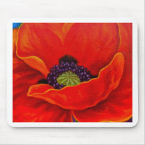 Red Poppy Flower Painting - Multi Mouse Mats