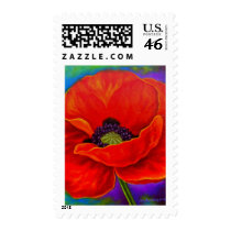 Red Poppy Flower Painting - Multi Stamps