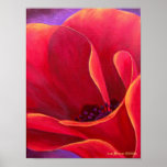 Red Poppy Flower Painting - Poster