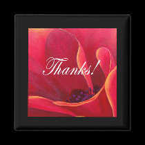 Red Poppy Flower Painting with Thank You magnets