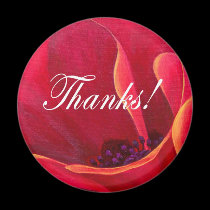 Red Poppy Flower Painting with Thank You magnets