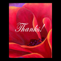 Red Poppy Flower Painting with Thank You posters by JUDERM Red Poppy Flower Painting with Thank You posters
