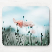 Red Poppy Flowers Mouse Pad