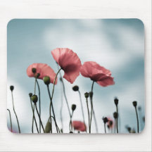 Red Poppy Flowers Mouse Pad