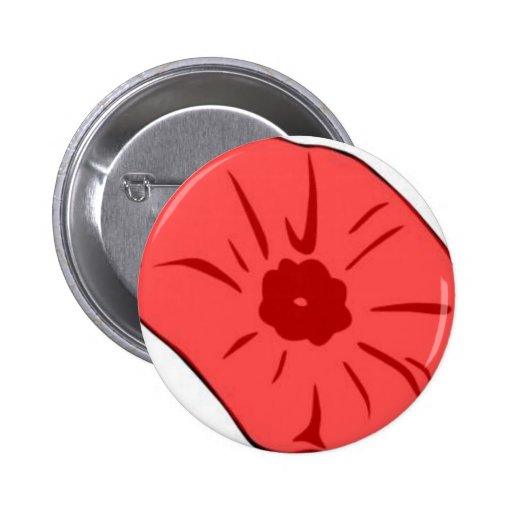Red Poppy Pinback Button
