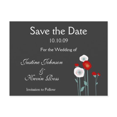 Red poppy save the date Postcards