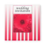 red poppy strip wedding invitation magnet