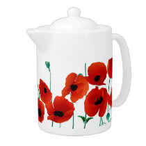 Red Poppy Teapot