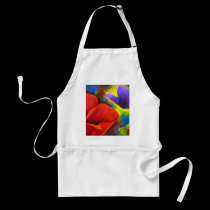 Red Poppy With Butterfly Art - Multi aprons