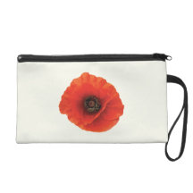 Red Poppy Wristlet Purse