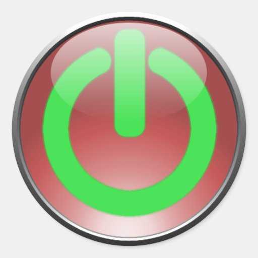 Red Power Button Sticker