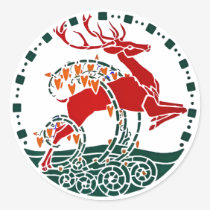 Red Prancing Reindeer Sticker stickers