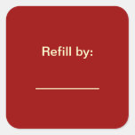 Red Prescription Bottle Refill Date Sticker