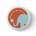 Red Proud Elephant Button