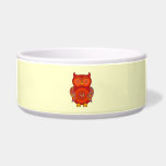 Red Psychedelic Owl Dog Bowl